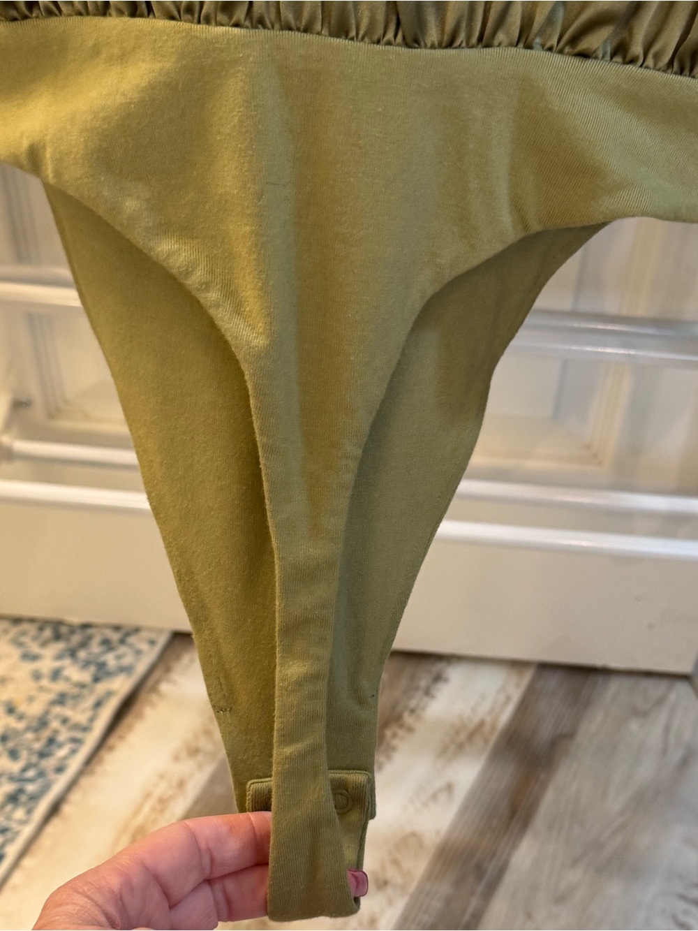 Victoria's Secret “Atelier Collection” Olive Green Asymmetrical Satin Blouse. - Picture 6 of 12